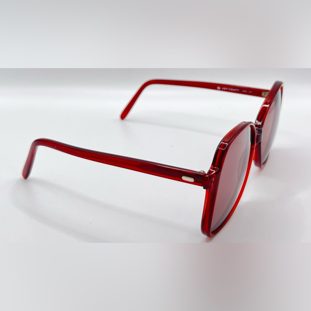 Vintage Art-Craft Passport 9 Burgundy Oval Sunglasses Frames Only
